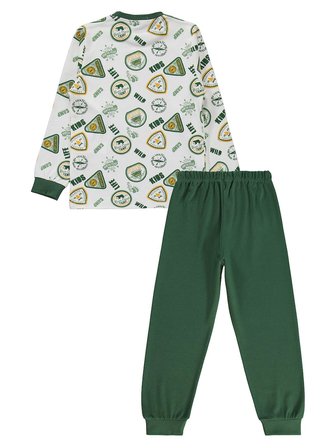 Civil Boys Kids Armalar Baskılı 6-9 Yaş Pijama Takımı - Yeşil