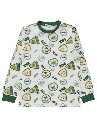 Civil Boys Kids Armalar Baskılı 6-9 Yaş Pijama Takımı - Yeşil