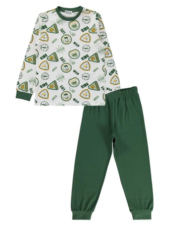 Civil Boys Kids Armalar Baskılı 6-9 Yaş Pijama Takımı - Yeşil
