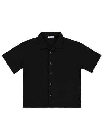 Civil Boys Tatil Yaka 10-13 Yaş Gömlek - Siyah