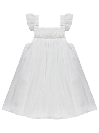 Civil Baby Askılı Tüllü 6-18 Ay Elbise - Ekru