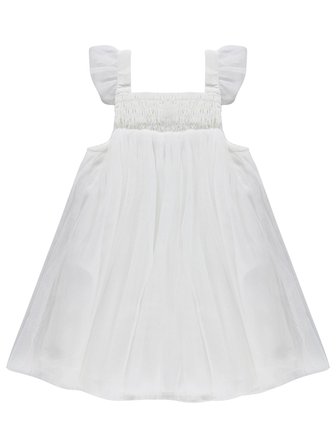 Civil Baby Askılı Tüllü 6-18 Ay Elbise - Ekru