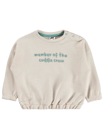 Civil Baby Member of the Cuddle Crew Baskılı 6-18 Ay Sweatshirt - Bej