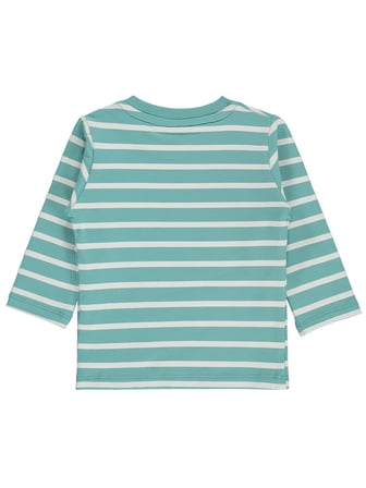 Civil Baby Kalp Nakışlı Çizgili 6-18 Ay Sweatshirt - Yeşil