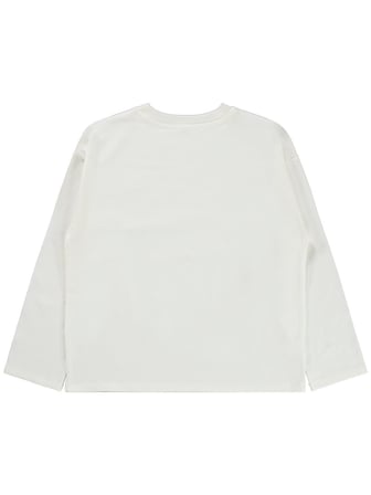 Civil Kız Çocuk Trust Baskılı Sweatshirt | Likralı Süprem Şardonlu | Okul Kreş ve Günlük Kullanım - Beyaz