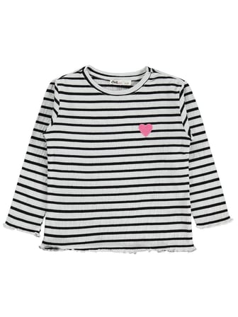 Civil Kız Çocuk Çizgili Sweatshirt | Jakarlı Süprem Uzun Kol | Okul Kreş ve Günlük Kullanım - Ekru
