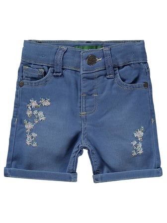 Tommiks Kids Çiçek Nakışlı 6-24 Ay Şort - Mavi