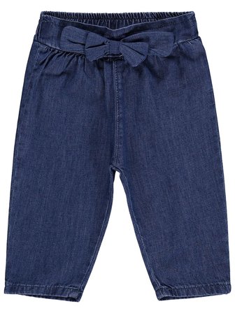 Civil Baby Fiyonk Bağcıklı 6-18 Ay Pantolon Kot - Mavi