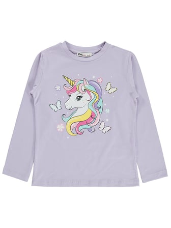 Civil Girls Unicorn Baskılı 6-9 Yaş Sweatshirt Km - Lila