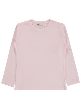 Civil Kız Çocuk Basic Sweatshirt | Likralı Süprem Uzun Kol | Okul Kreş ve Günlük Kullanım - Pudra