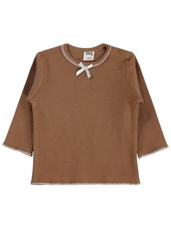 Civil Baby Fiyonklu Düz 6-18 Ay Sweatshirt - Kahve