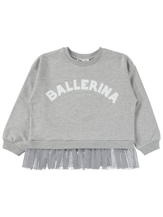 Civil Kız Çocuk Ballerina Baskılı Eşofman Takımı | 2 İp - 2 İp | Okul Kreş ve Günlük Kullanım - Gri