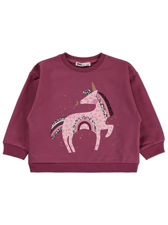 Civil Girls Unicorn Baskılı 2-5 Yaş Sweatshirt - Lila