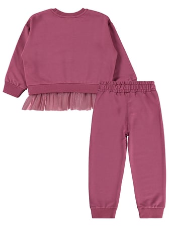 Civil Girls Ballerina Baskılı 2-5 Yaş Eşofman Takımı - Lila