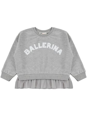 Civil Girls Ballerina Baskılı 2-5 Yaş Eşofman Takımı - Gri