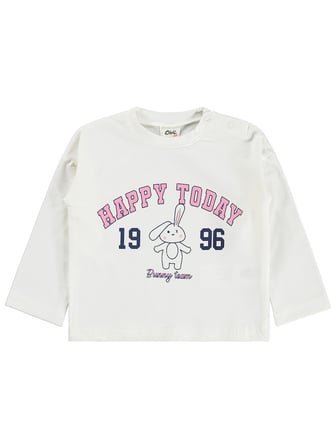 Civil Baby Happy Today Baskılı 6-18 Ay Sweatshirt - Ekru
