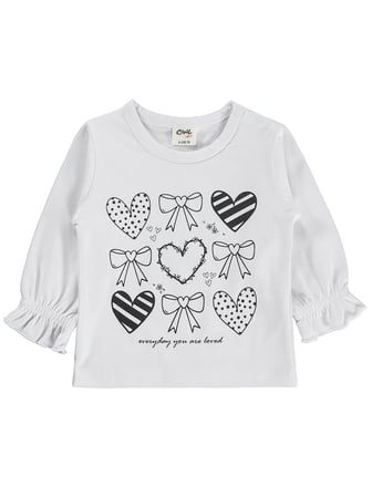 Civil Baby Kalp Baskılı 6-18 Ay Sweatshirt - Beyaz