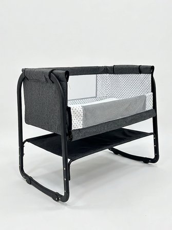Kujju Sedef Anne Yanı Bebek Beşiği 50x90 Cm - Gri