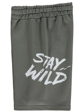 Civil Boys Stay Wild Baskılı 6-9 Yaş Kapri - Haki