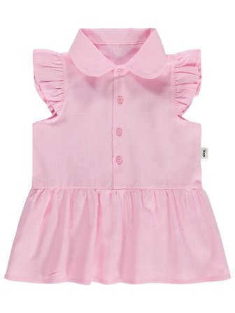 Civil Baby Bebe Yakalı Düz 6-18 Ay Elbise - Pembe