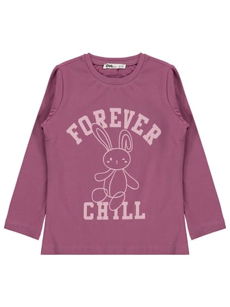 Civil Girls Forever Chill Baskılı 6-9 Yaş Sweatshirt - Lila