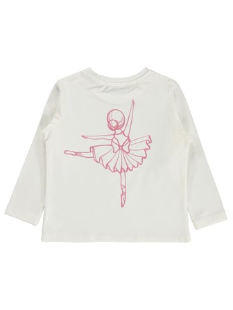 Civil Kız Çocuk Ballet Team Baskılı Sweatshirt | Okul Kreş ve Günlük Kullanım - Ekru