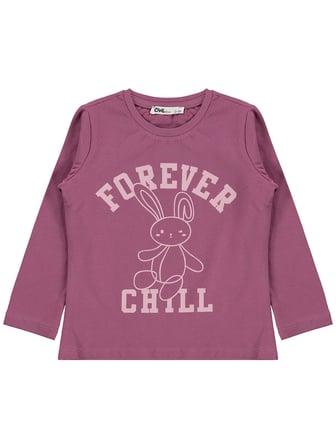 Civil Girls Forever Chill Baskılı 2-5 Yaş Sweatshirt - Lila