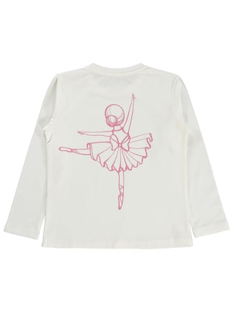 Civil Girls Ballet Team Baskılı 6-9 Yaş Sweatshirt - Ekru