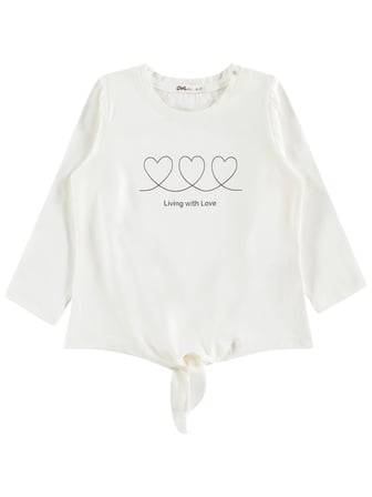 Civil Girls Living with Love Yazılı 6-9 Yaş Sweatshirt - Ekru