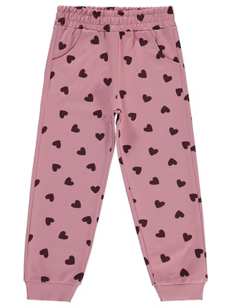 Civil Girls Kalp Desenli 6-9 Yaş Eşofman Altı - Pembe