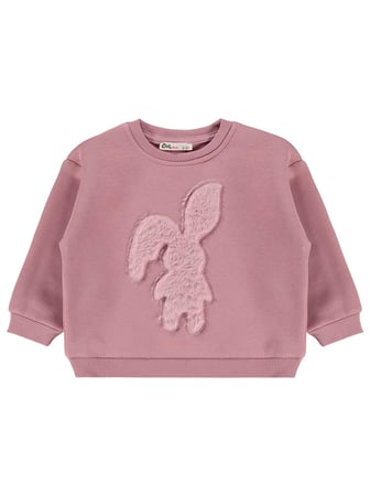 Civil Girls Tavşan Nakışlı 2-5 Yaş Sweatshirt - Pembe