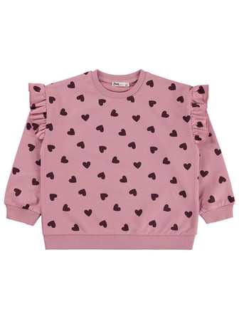 Civil Girls Kalp Desenli 6-9 Yaş Sweatshirt - Pembe