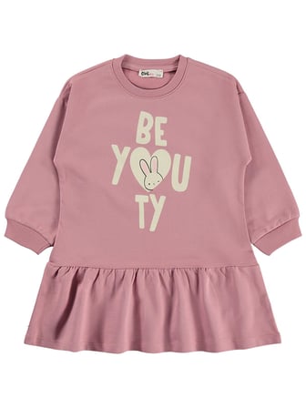 Civil Girls Be You TY Baskılı 2-5 Yaş Elbise - Pembe