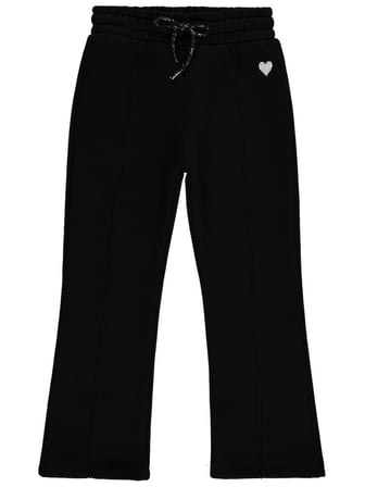 Civil Girls Kalp Nakışlı 10-13 Yaş Eşofman Altı - Siyah