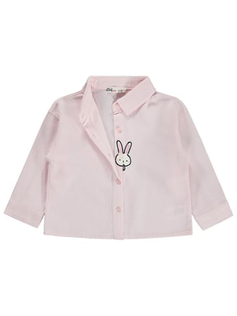 Civil Girls Tavşan Nakışlı 2-5 Yaş Gömlek - Pembe