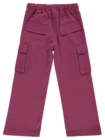 Civil Kız Çocuk Kargo Cepli Pantolon | Gabardin | Okul Kreş ve Günlük Kullanım - Lila