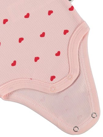 Civil Baby Kalp Empirme 0-3 Yaş Çıtçıtlı Badi - Pembe