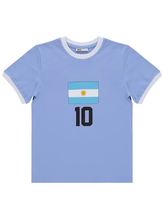 Civil Boys Argentina Baskılı 2'li 6-9 Yaş Takım - Pamuk Forma - Mavi