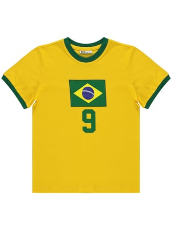 Civil Boys Brazil Baskılı 2'li 6-9 Yaş Takım - Pamuk Forma - Sarı