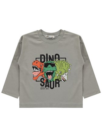 Civil Boys Dınosaur Baskılı 2-5 Yaş Sweatshirt  - Gri