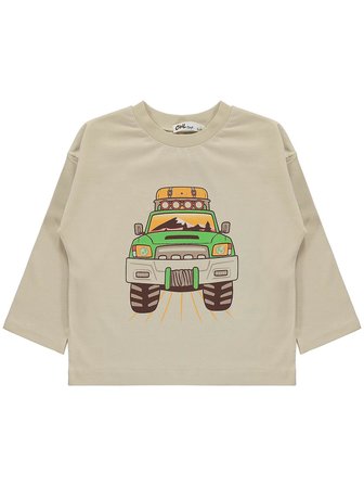 Civil Boys Road Trıp Baskılı 2-5 Yaş Sweatshirt Km - Bej