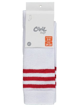 Civil Boys 2-12 Yaş Erkek Futbol Çorap - Beyaz