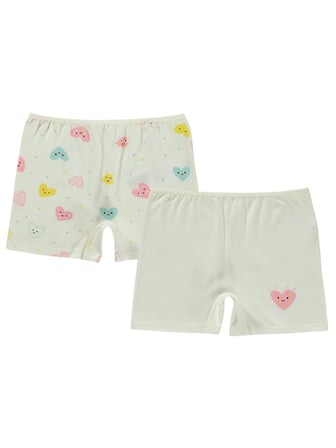 Civil Girls Kalp 2-12 Yaş Kız Çocuk 2'li Boxer - Standart