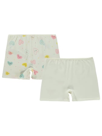 Civil Girls Kalp 2-12 Yaş Kız Çocuk 2'li Boxer - Standart