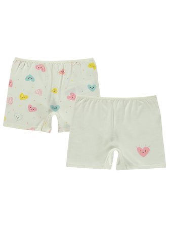 Civil Girls Kalp 2-12 Yaş Kız Çocuk 2'li Boxer - Standart