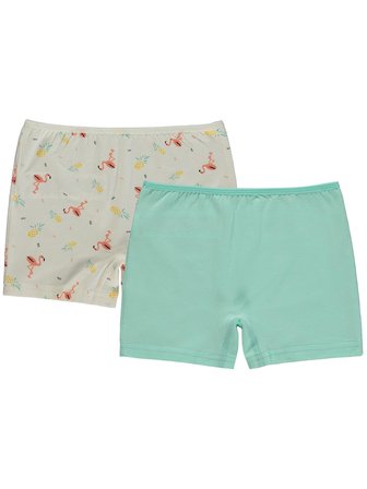 Civil Girls Flamingo 2-12 Yaş Kız Çocuk 2'li Boxer - Standart