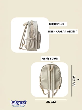 Babymol Oslom Bebek Bakım Çantası - Bej