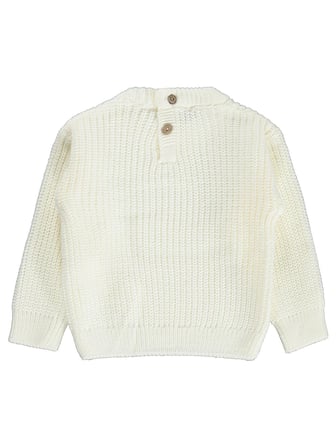 Civil Baby Arkadan Düğmeli Basic 6-18 Ay Kazak - Ekru