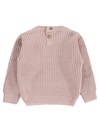 Civil Baby Arkadan Düğmeli Basic 6-18 Ay Kazak - Pudra