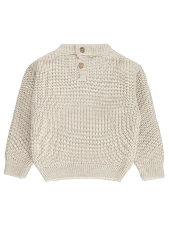 Civil Baby Arkadan Düğmeli Basic 6-18 Ay Kazak - Bej